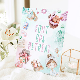 Foot Spa Retreat Spa party kids Birthday Pedestal Sign