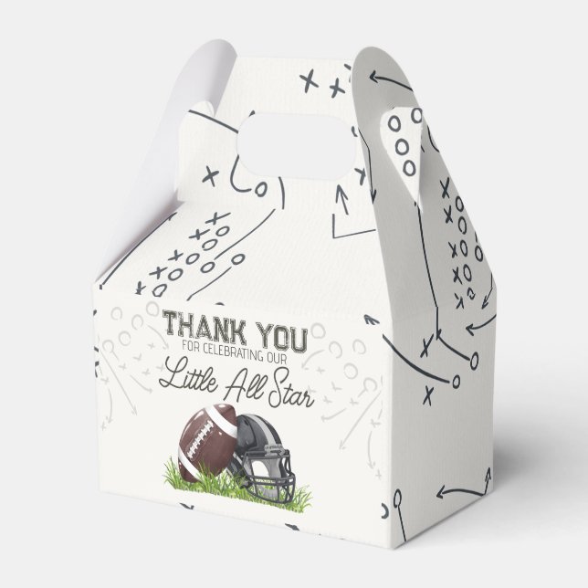 Footbal Little All Star Touchdown Birthday Party Favour Box (Front Side)