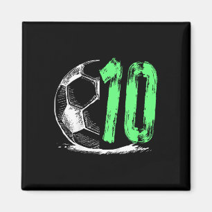 Football 10 Years Old Boy Birthday Party  Magnet