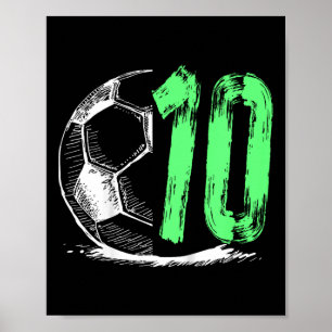Football 10 Years Old Boy Birthday Party  Poster