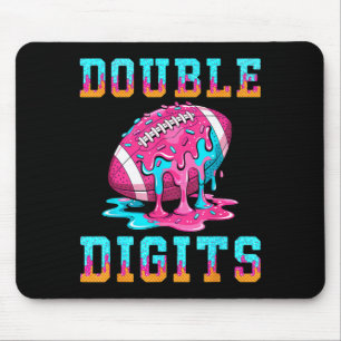 Football 10th birthday shirt double digits ice mouse pad