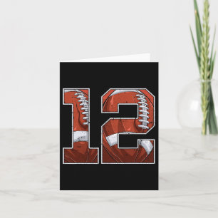 Football 12th Birthday Boy Twelve 12 Years Old Bda Card