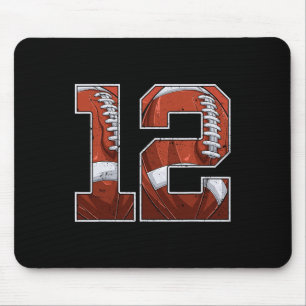 Football 12th Birthday Boy Twelve 12 Years Old Bda Mouse Pad