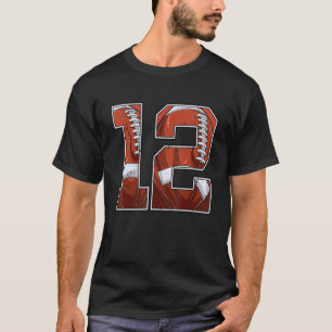 Football 12th Birthday Boy Twelve 12 Years Old Bda T-Shirt