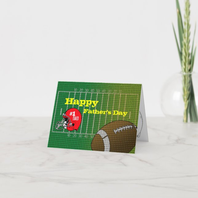 Football #1 Dad Happy Father's Day Card (Front)
