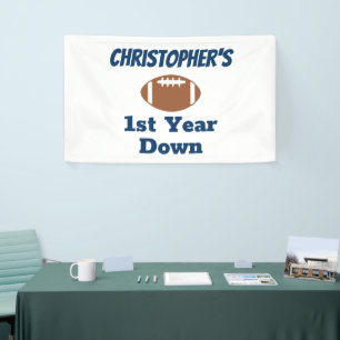 Football 1st Birthday Banner