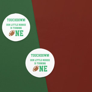 Football 1st Birthday Classic Round Sticker