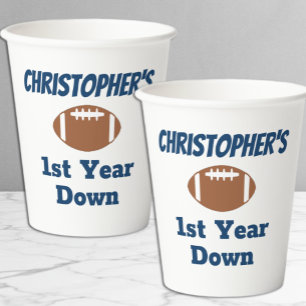 Football 1st Birthday Paper Cups