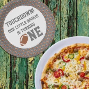 Football 1st Birthday Paper Plate