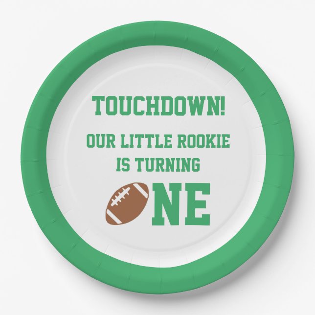 Football 1st Birthday Paper Plate (Front)