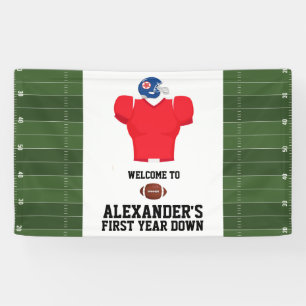 Football 1st Birthday Party Banner