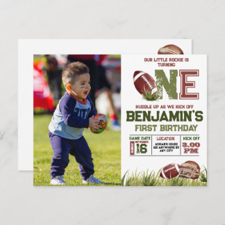Football 1st Year Down Birthday  Postcard