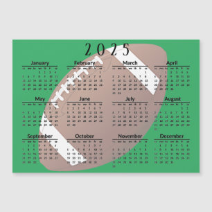 Football 2025 Calendar Magnetic Card