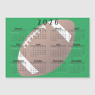 Football 2026 Calendar Magnetic Card