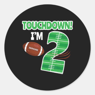 Football 2nd Birthday Party Player Game Lover Team Classic Round Sticker