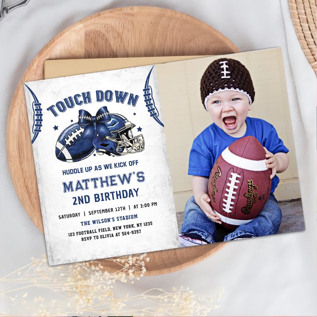 Football 2nd Birthday Photo Invitation (Creator Uploaded)