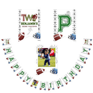 Football 2nd Year Down Birthday Bunting