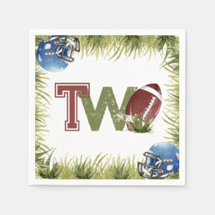 Football 2nd Year Down Football Birthday Party Napkin