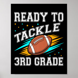 Football 3rd Third Grade First Day Of School Back  Poster