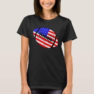 Football 4th Of July USA Ball Sport American Flag T-Shirt