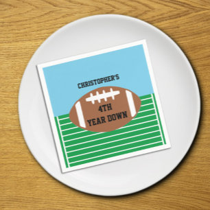 Football 4th Year Down Birthday Napkin