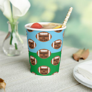 Football 4th Year Down Birthday Paper Cups