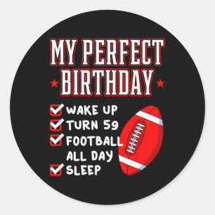 Football 59 Birthday Party Team Player Sports Coac Classic Round Sticker