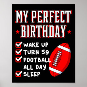 Football 59 Birthday Party Team Player Sports Coac Poster