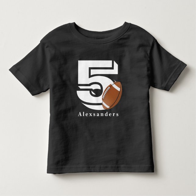 Football 5 Birthday name and age kids boy girl Toddler T-Shirt (Front)