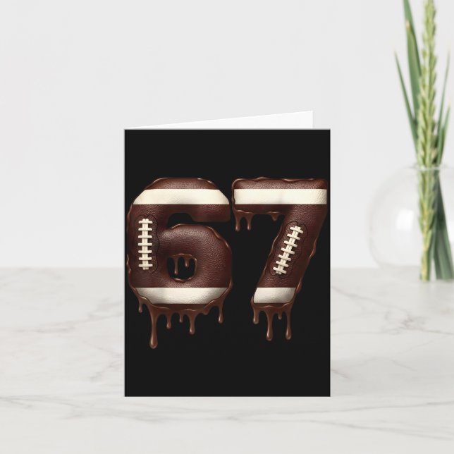 Football 67 Funny Six Seven 6 7 Meme  Card (Front)