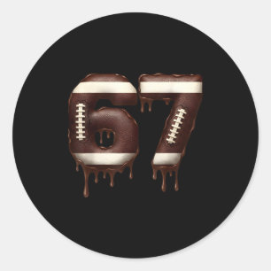 Football 67 Funny Six Seven 6 7 Meme Classic Round Sticker