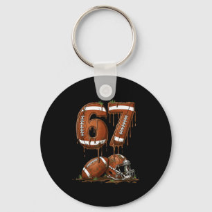 Football 67 Six Seven Meme Funny 6-7 Drip American Key Ring
