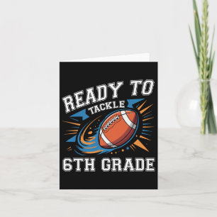 Football 6th Sixth Grade First Day Of School Back Card