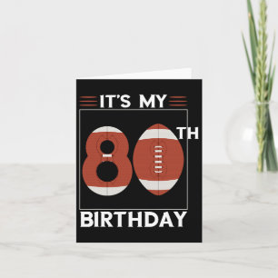 Football 80th Birthday Party Lover Player Bday Tea Card