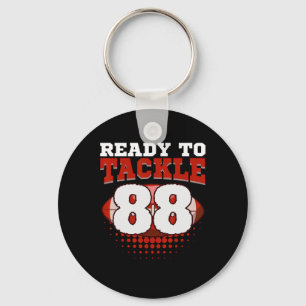 Football 88th Birthday Player Tackle Team Sports T Key Ring