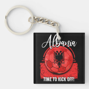 Football Albania Flag, European Soccer Key Ring