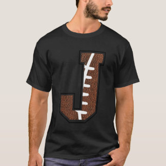 Football Alphabet Monogram Initial Letter J T-Shirt