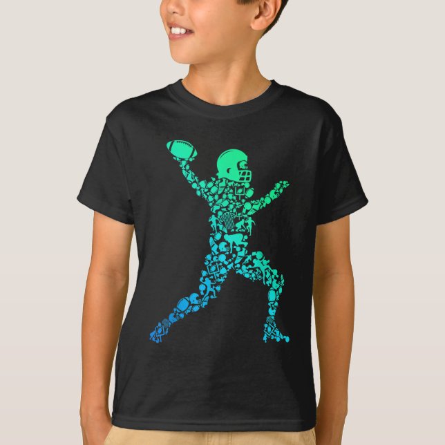 Football American Football Boys Kids Men T-Shirt (Front)