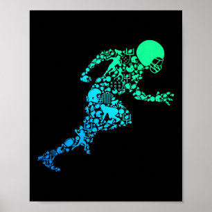 Football American Football Kids Boys Men Poster