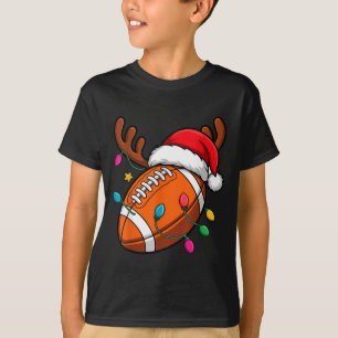 Football American Reindeer Horns Christmas Xmas Ba T-Shirt