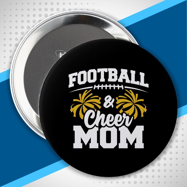 Football and Cheer Mum - High School Sports 10 Cm Round Badge (Creator Uploaded)