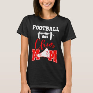 Football And Cheer Mum School Sports  Football Pla T-Shirt