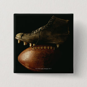 Football and Cleat 15 Cm Square Badge