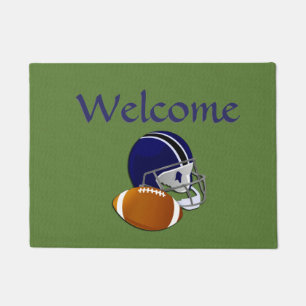 Football and Football Helmet Doormat