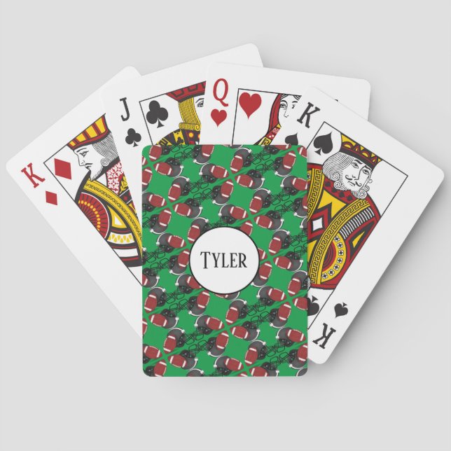 Football And Football Helmet Pattern Playing Cards (Back)