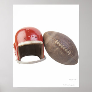Football and helmet poster