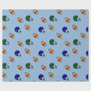 Football and Helmets Wrapping Paper