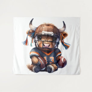 Football And Highland Cows Tapestry