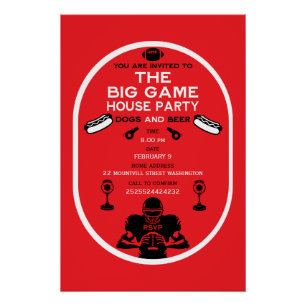 Football And Hotdog House Party Poster