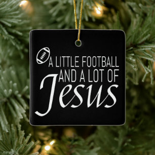 Football and Jesus Ceramic Ornament